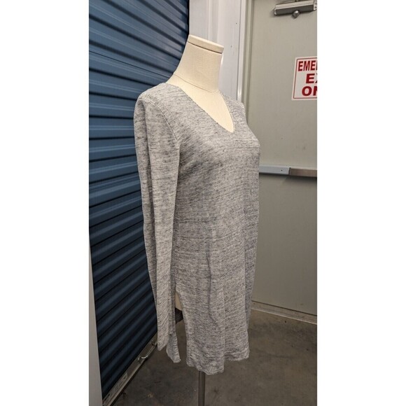 PureJill Heather Gray Side Slits Cotton Blend Stretch Knit Long Sweater XS‎ - Picture 2 of 9
